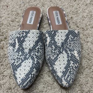 Steve Madden Snake Print Studded Mules